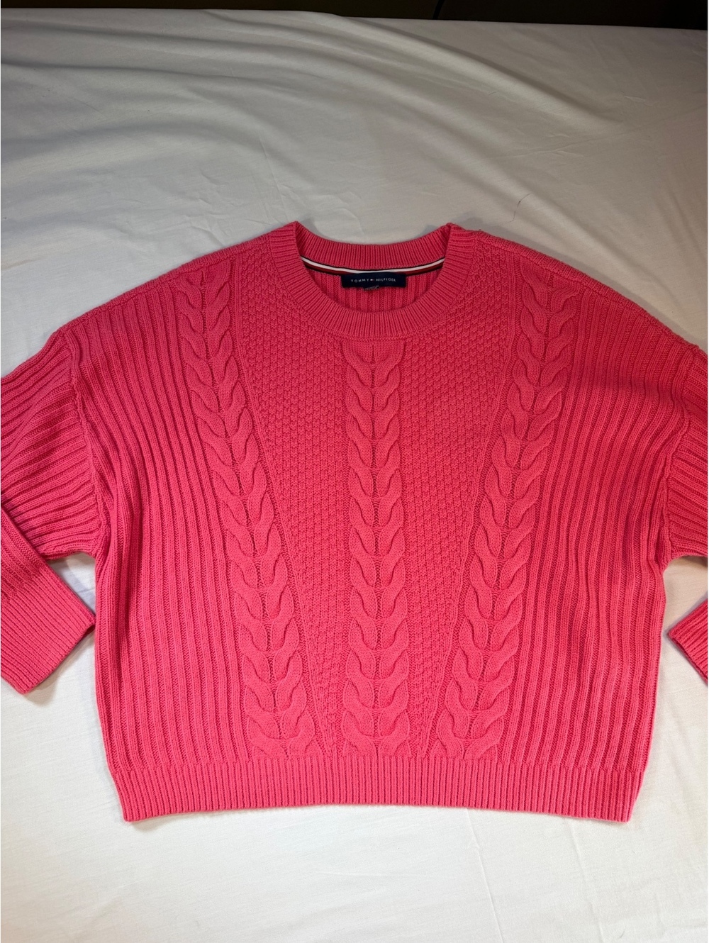 Tommy Hilfiger Pink Cable Knit Sweater Size M
